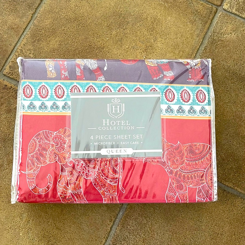 Queen Size Bohemian Elephant Sheets *NEW*